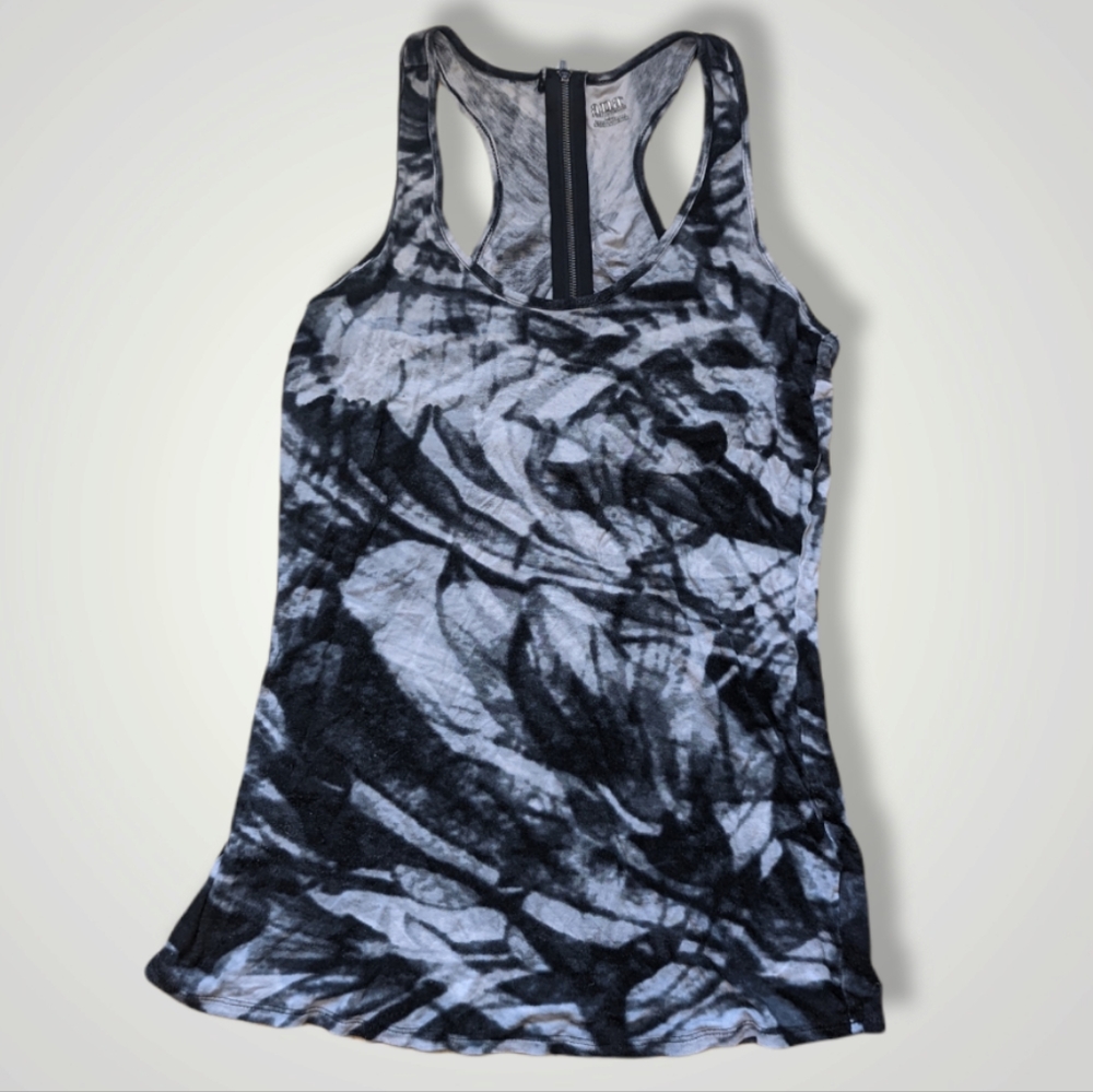 a.n.a racer back tank top size medium, tie dye shades of grey